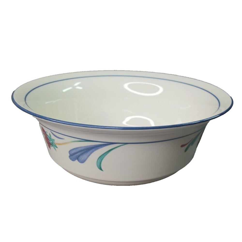 Lenox Poppies on Blue 8 1/2 " Vegetable Bowl Chinastone Discontinued Vintage #2